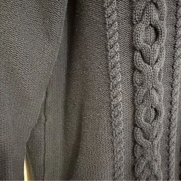 L.L.Bean Women’s XL Navy Blue Double L Cable Knit Sweater 100% Cotton Fisherman - Picture 11 of 14